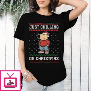 Chill Guy Meme Just Chilling On Christmas 2024 T-Shirt