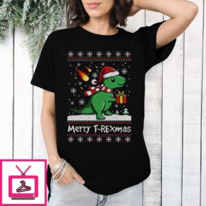 Dinosaur Merry T-Rexmas Ugly Christmas 2024 T-Shirt