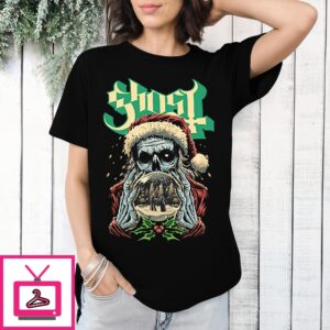 Skull Santa Claus Ghost Christmas 2024 T-Shirt