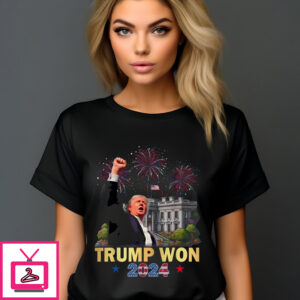 Trump Won 2024 White House Fireworks T-Shirt