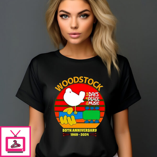 Woodstock 3 Days Of Peace And Music 55th Anniversary 1969 2024 Retro Shirt