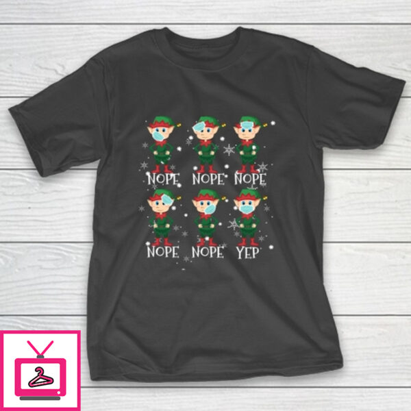 2020 Christmas Elf Proper Wearing of Mask Mask Awareness T-Shirt