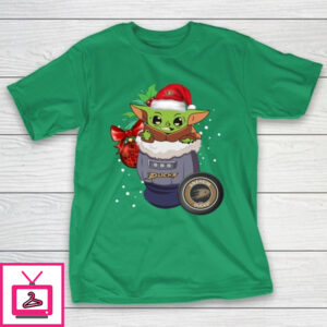 Anaheim Ducks Christmas Baby Yoda Star Wars Funny Happy NHL T-Shirt