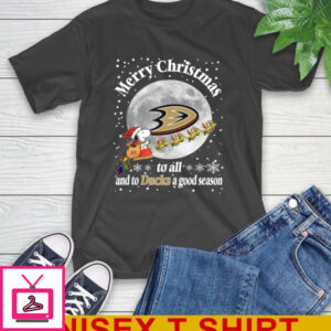 Anaheim Ducks Merry Christmas To All And To Ducks A Good Season NHL Hockey Sports T-Shirt