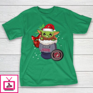 Arizona Coyotes Christmas Baby Yoda Star Wars Funny Happy NHL T-Shirt