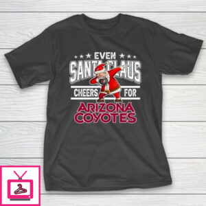 Arizona Coyotes Even Santa Claus Cheers For Christmas NHL T-Shirt