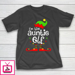 Auntie Elf Christmas Costume Aunt Matching Family Xmas T-Shirt