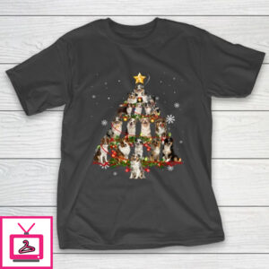 Australian Shepherd Christmas Tree Light Funny Dog Xmas T-Shirt