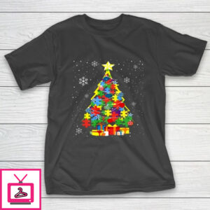 Autism Christmas Tree Gift For A Proud Autistic Person T-Shirt