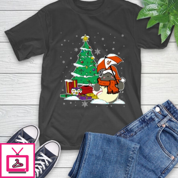 Baltimore Orioles MLB Baseball Cute Tonari No Totoro Christmas Sports T-Shirt