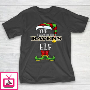 Baltimore Ravens Christmas ELF Funny NFL T-Shirt