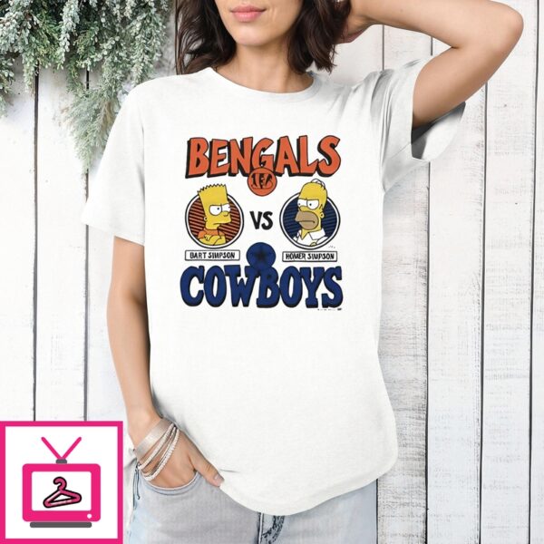 Bart Vs Homer Bengals Vs Cowboys 2024 T-Shirt