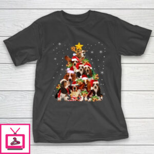 Basset Hound Christmas Tree T Shirt Xmas Gift For Dog Lover T-Shirt