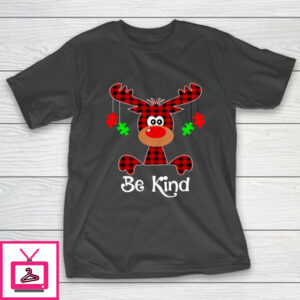 Be Kind Autism Awareness Christmas Reindeer Hippie T-Shirt