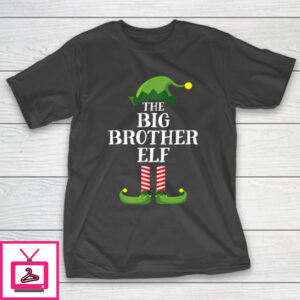 Big Brother Elf Matching Family Group Christmas Party Pajama T-Shirt