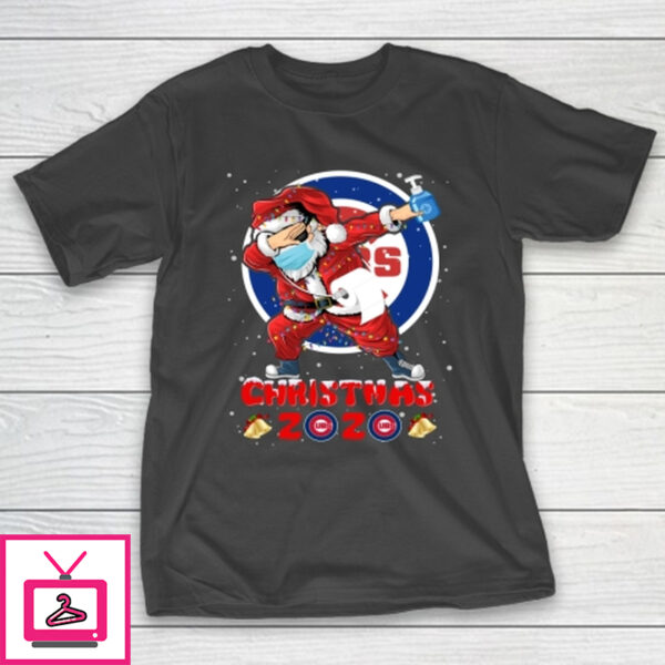 Chicago Cubs Funny Santa Claus Dabbing Christmas 2020 MLB T-Shirt