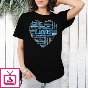 Detroit Lions Heart Name 2024 T-Shirt