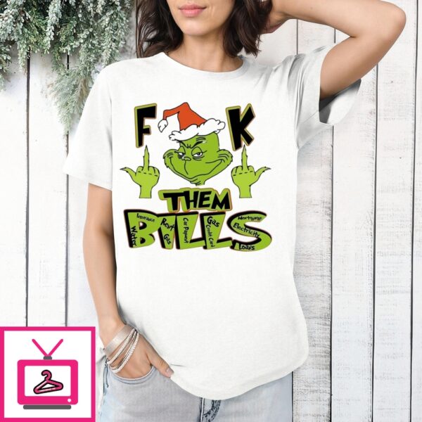 Grinch Middle Finger Fuck Them Bills 2024 T-Shirt