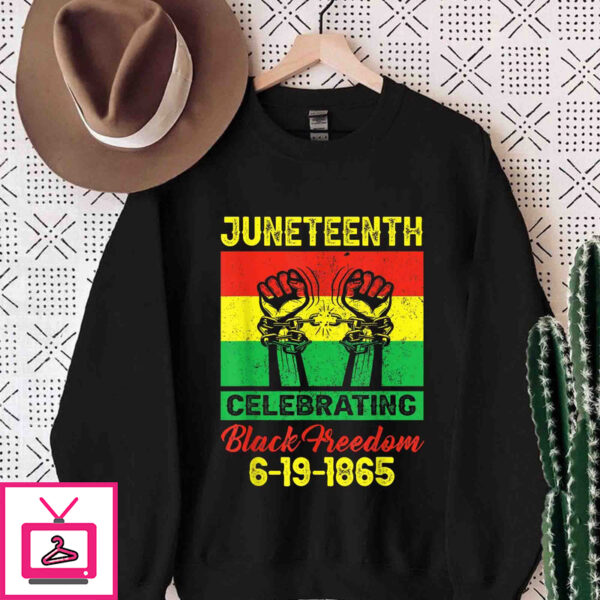 Juneteenth Celebrating Black Freedom 1865 Flag Shirt