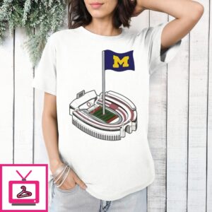 Michigan Wolverines Flag Stadium T-Shirt