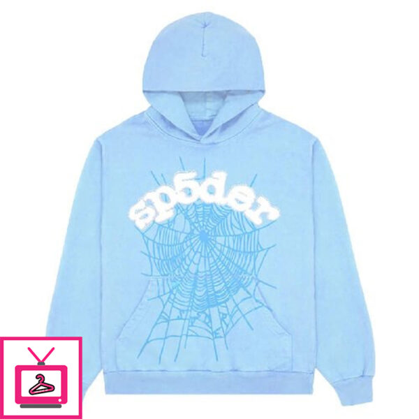 New Collection Sp5der Web Hoodie – Sky Blue Shop Now