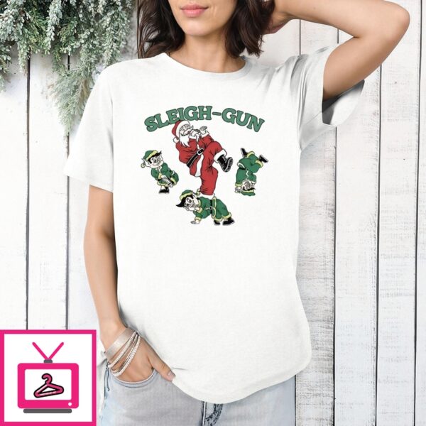 Santa Sleigh Gun Christmas 2024 T-Shirt