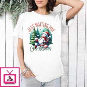 Snowman Chill Just Waiting For Christmas Vintage 2024 T-Shirt