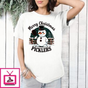 Snowman Merry Christmas Pickleball 2024 T-Shirt