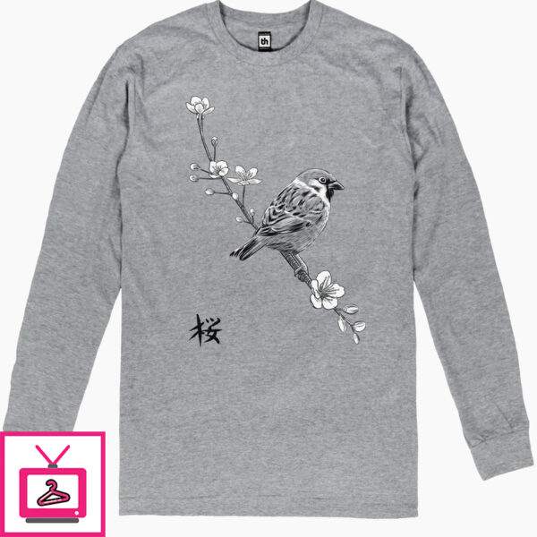 Sparrow on Cherry Long Sleeve