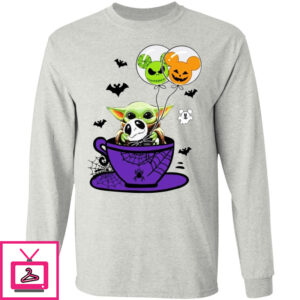 Baby Yoda Hug Jack Skellington Halloween Coffee Shirt