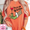 Drink Up Grinches! Leopard Grinch Wine Christmas Shirt