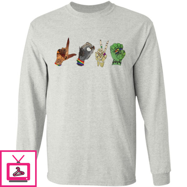 Halloween Monster Love Hand Sign Shirt