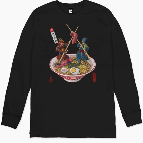 Samurai Duel Over Ramen Long Sleeve