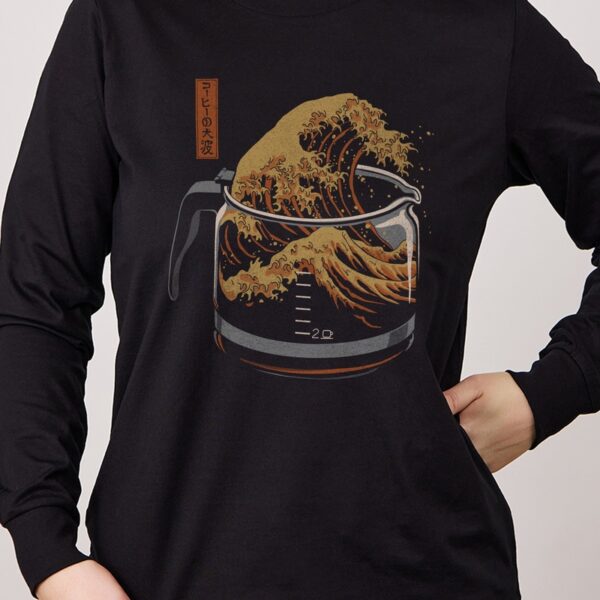 The Great Wave Of Coffee Long Sleeve