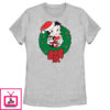 Women’S Betty Boop Christmas Characters Wreath T-Shirt