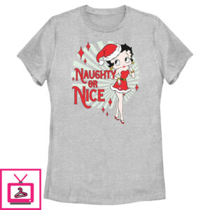 Women’S Betty Boop Christmas Naughty Or Nice Betty T-Shirt