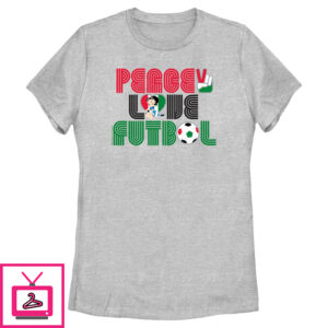 Women’S Betty Boop Peace Love Soccer T-Shirt