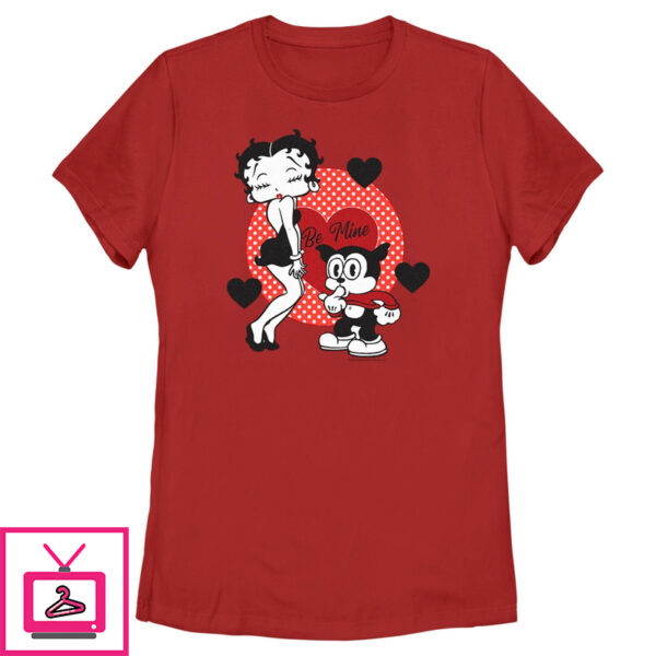 Women’S Betty Boop Valentine’S Day Bimbo Be Mine T-Shirt