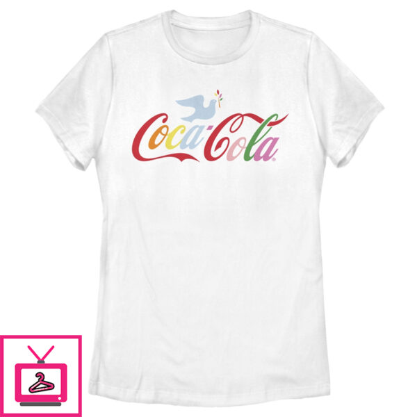 Women’S Coca Cola Unity Rainbow Dove Logo T-Shirt