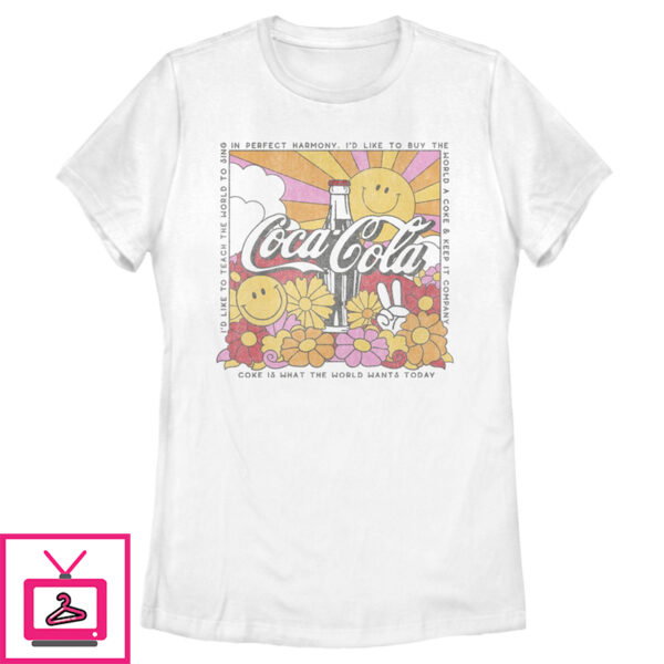 Women’S Coca Cola Unity Square Lyrics Logo T-Shirt