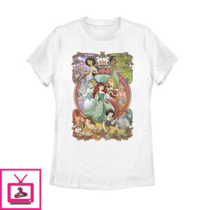 Women’S Disney Princesses Vintage Collage T-Shirt