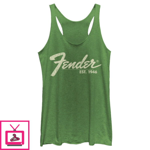 Women’S Fender Distressed Logo Racerback Tank Top