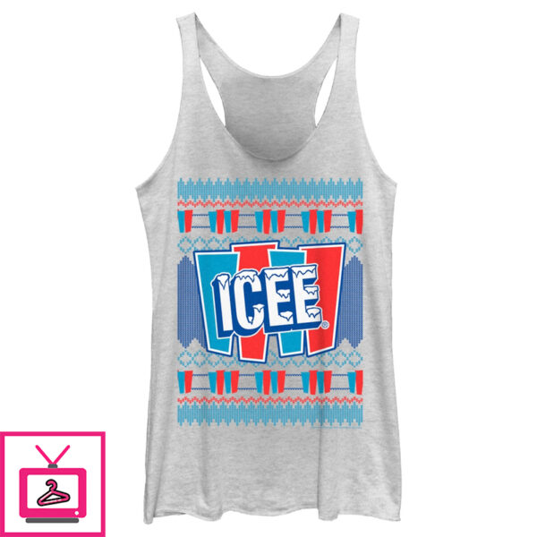 Women’S Icee Retro Ugly Sweater Racerback Tank Top