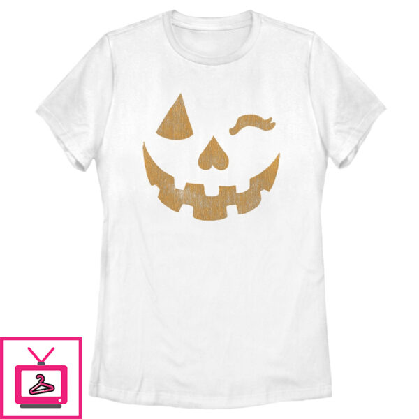 Women’S Lost Gods Halloween Jack-O’-Lantern Wink T-Shirt