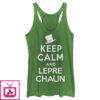 Women’S Lost Gods St. Patrick’S Day Keep Calm And Leprechaun Racerback Tank Top