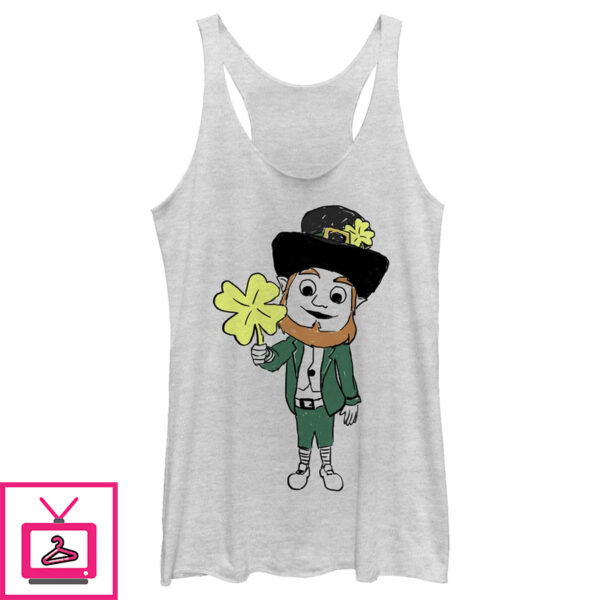 Women’S Lost Gods St. Patrick’S Day Leprechaun Greetings Racerback Tank Top