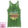 Women’S Lost Gods St. Patrick’S Day Retro Rainbow Shamrock Racerback Tank Top