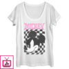 Women’S Mickey & Friends Angry Checker Logo Scoop Neck