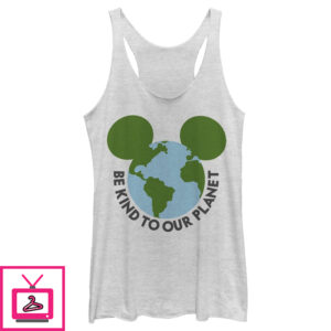 Women’S Mickey & Friends Be Kind To Our Planet Mickey Mouse Logo Racerback Tank Top