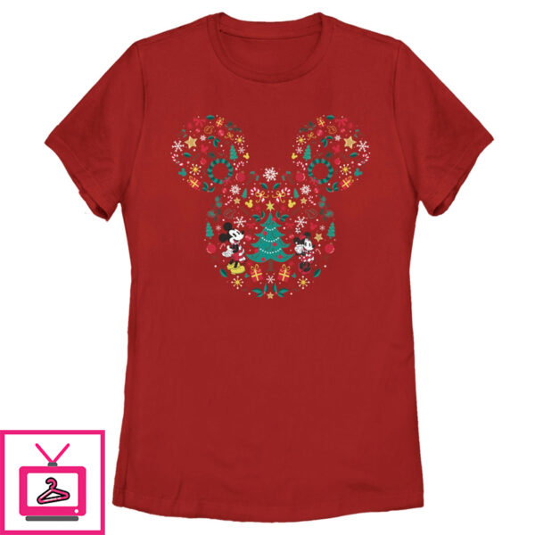 Women’S Mickey & Friends Christmas Silhouette T-Shirt